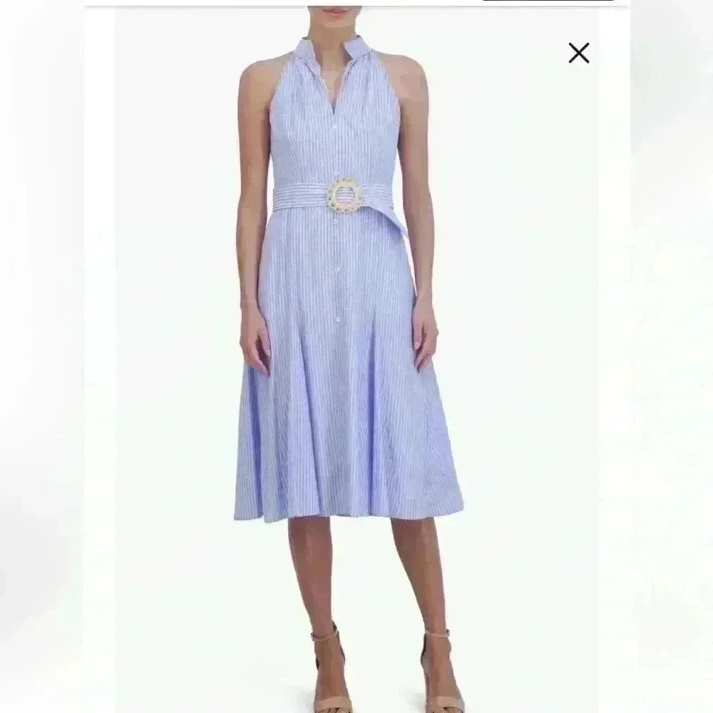 Eliza J Striped Sleeveless Shirtdress - Picture 4 of 6